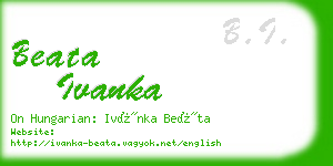 beata ivanka business card